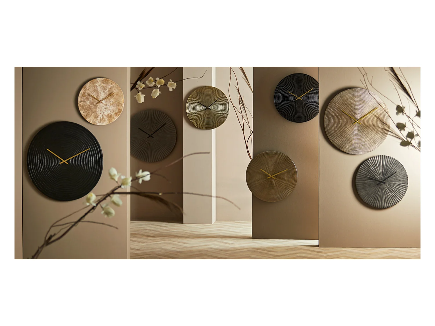 Uhr CERVINO - 58x2x58cm - Schwarz