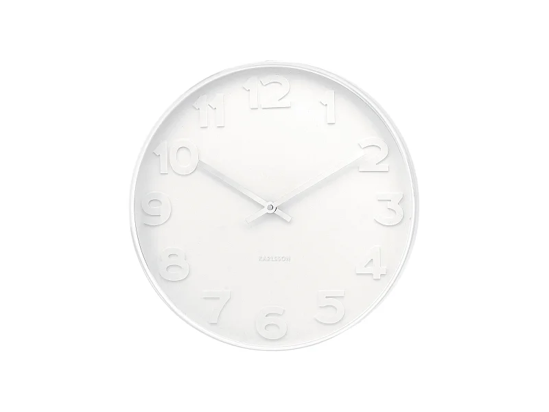 Wanduhr Mr. White Numbers Groß - Weiß - Ø51cm