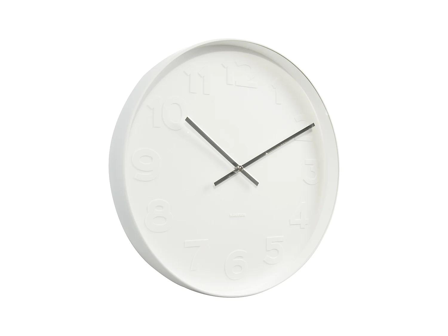 Wanduhr Mr. White Numbers Groß - Weiß - Ø51cm