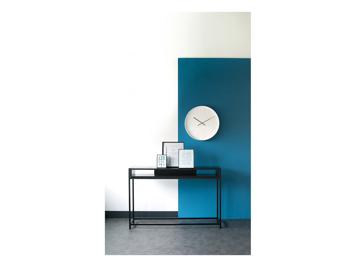 Wanduhr Mr. White Numbers Groß - Weiß - Ø51cm