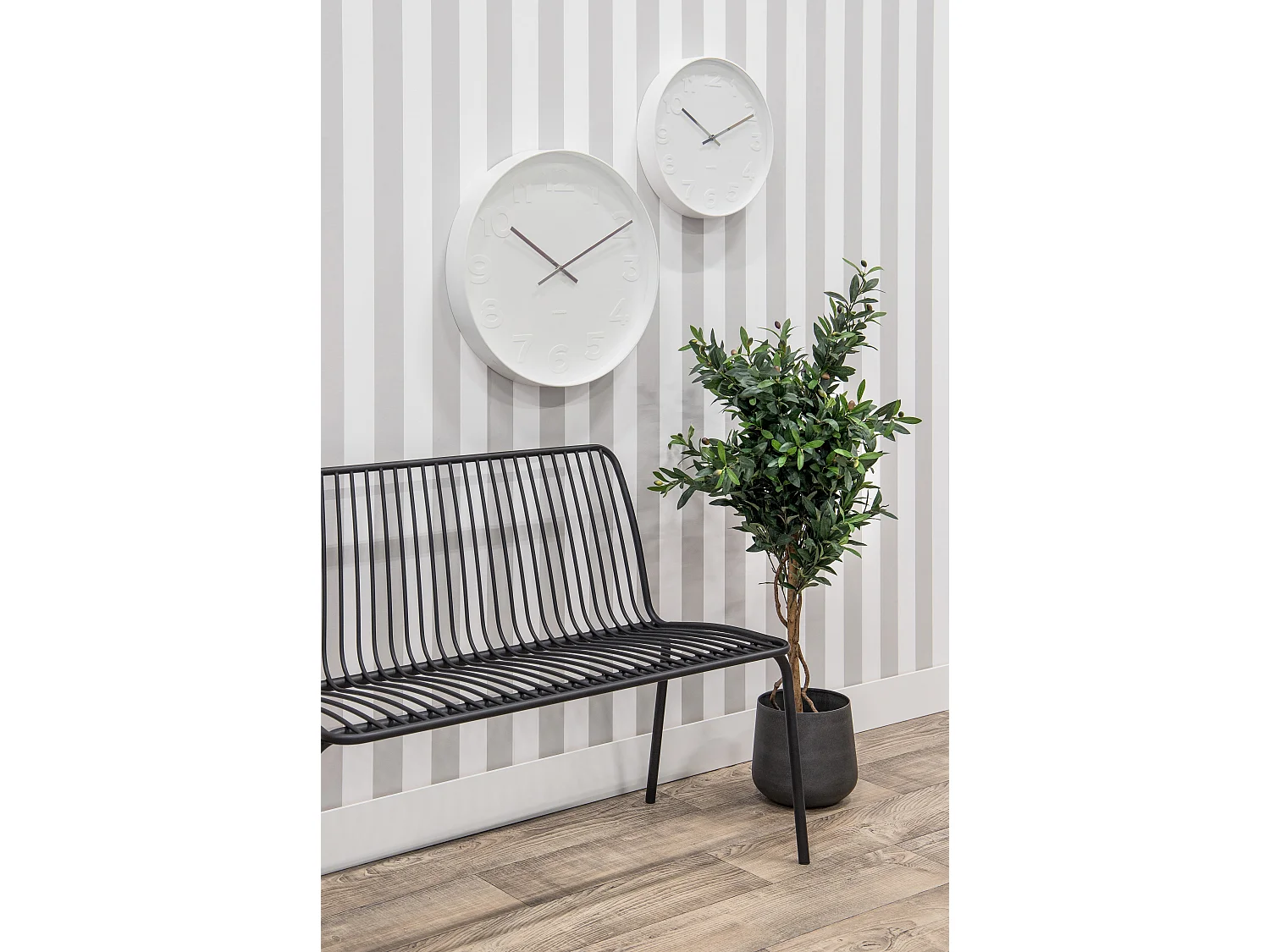 Horloge murale Mr. White Numbers Large - Blanc - Ø51cm