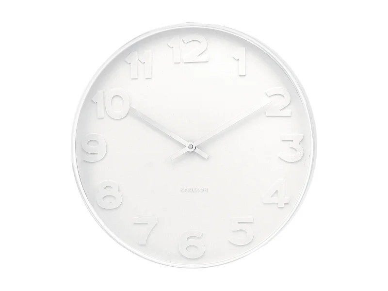 Horloge murale Mr. White Numbers Large - Blanc - Ø51cm