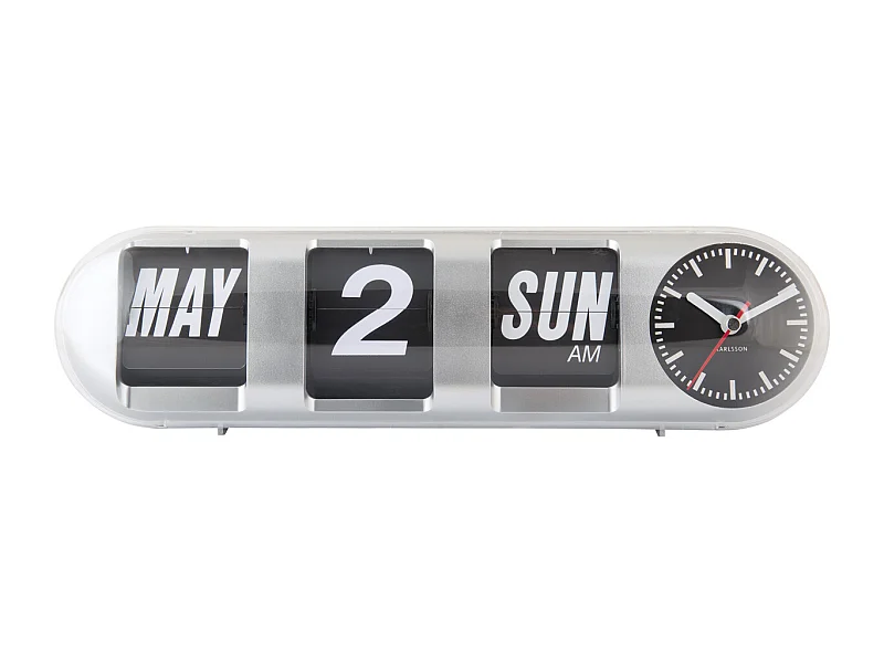 Horloge murale Tube Flip - Argent
