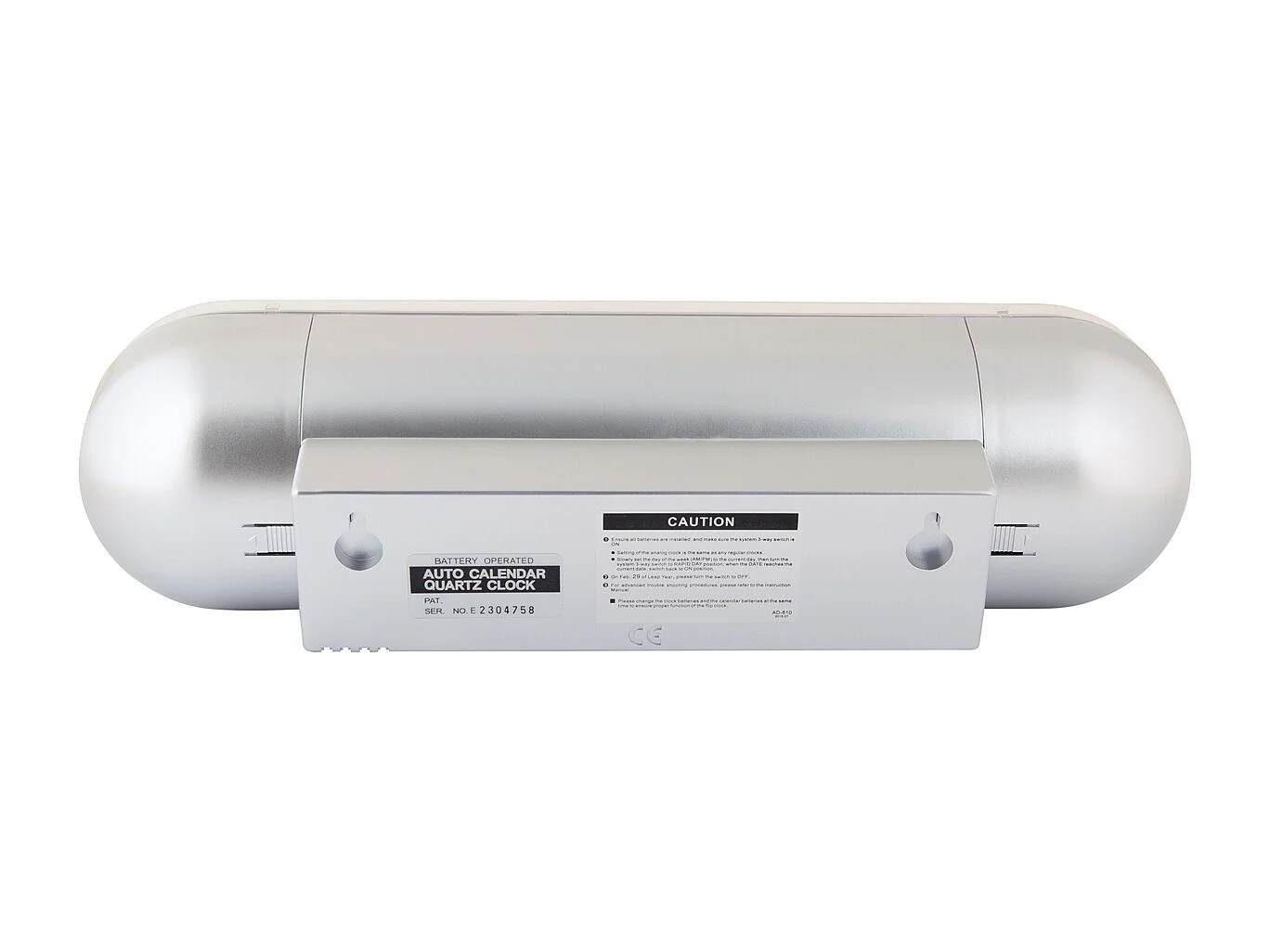 Wandklok Tube Flip - Zilver