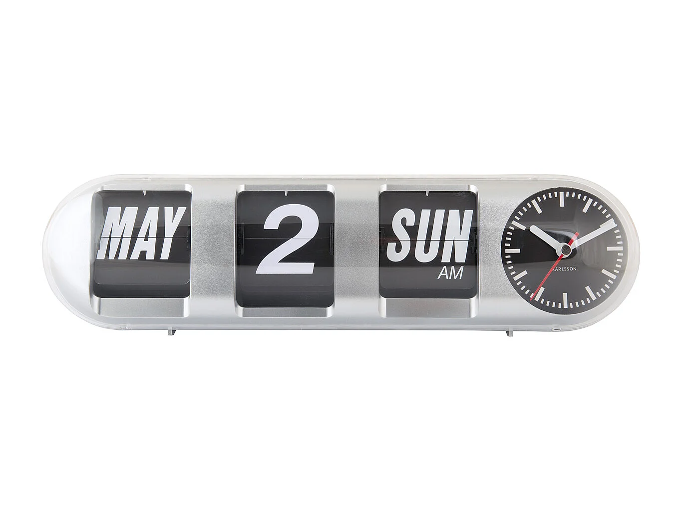 Horloge murale Tube Flip - Argent