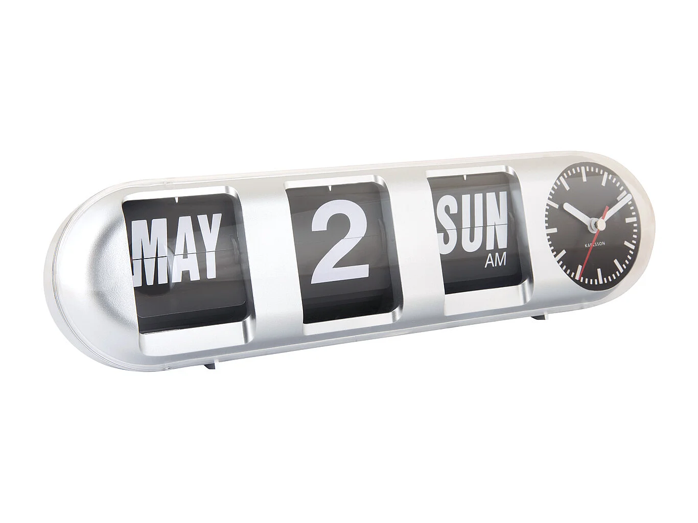 Horloge murale Tube Flip - Argent