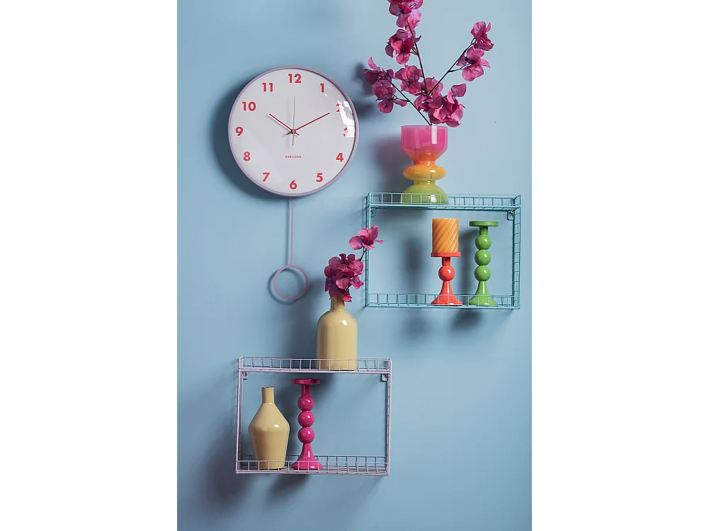 Horloge murale à pendule Cheeky Dome - Violet doux