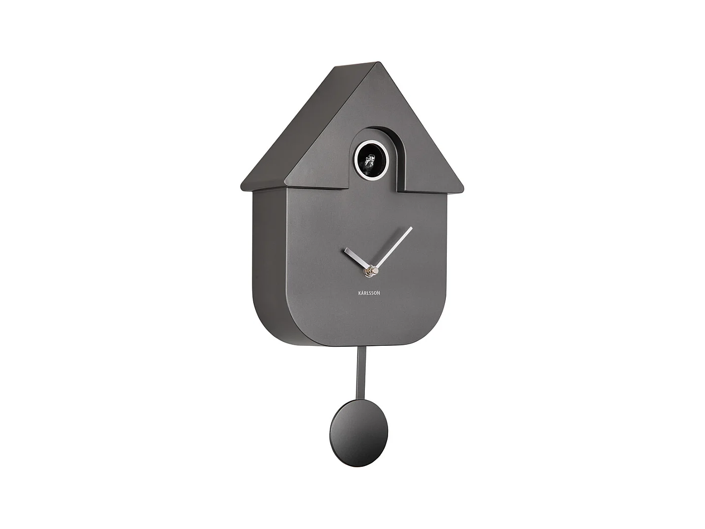 Horloge murale moderne coucou métallisée - Gris foncé métallisé