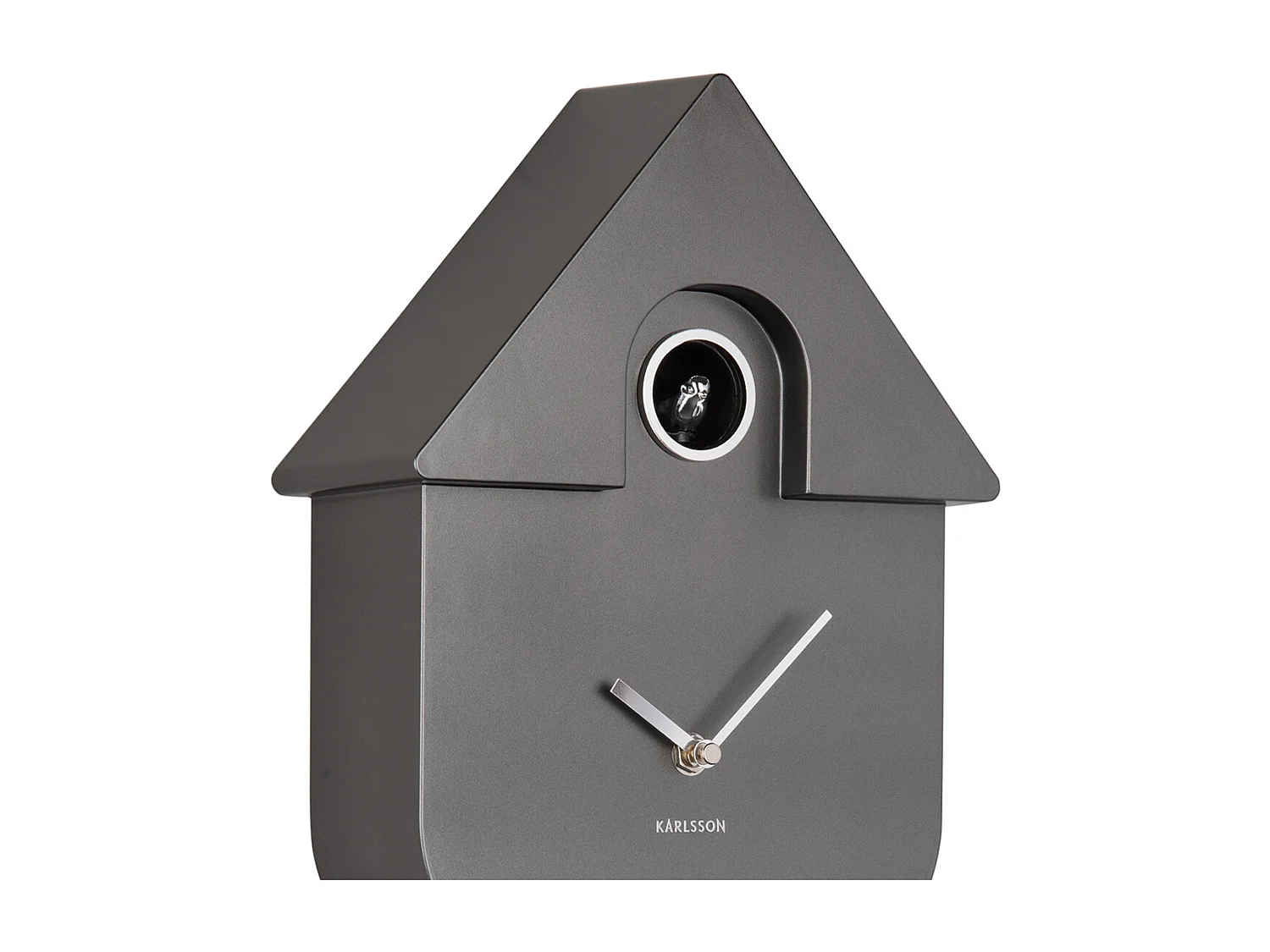 Horloge murale moderne coucou métallisée - Gris foncé métallisé