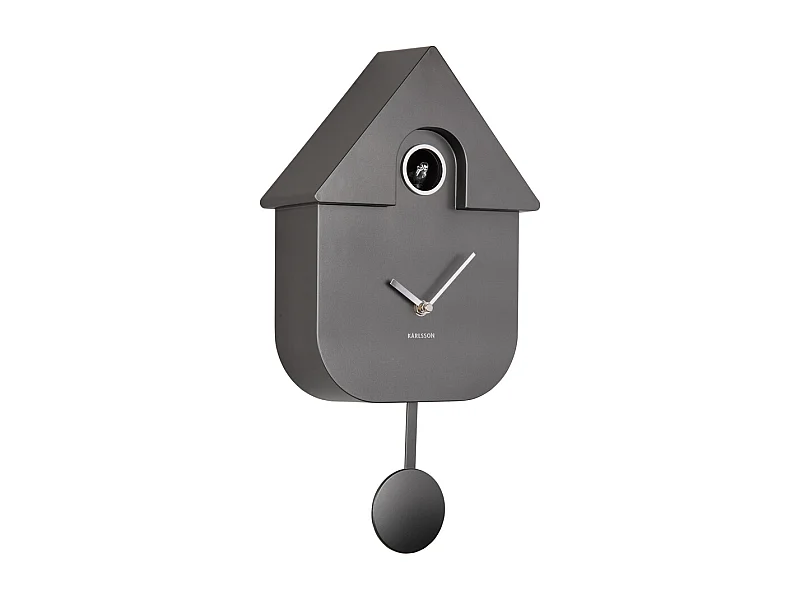 Horloge murale moderne coucou métallisée - Gris foncé métallisé