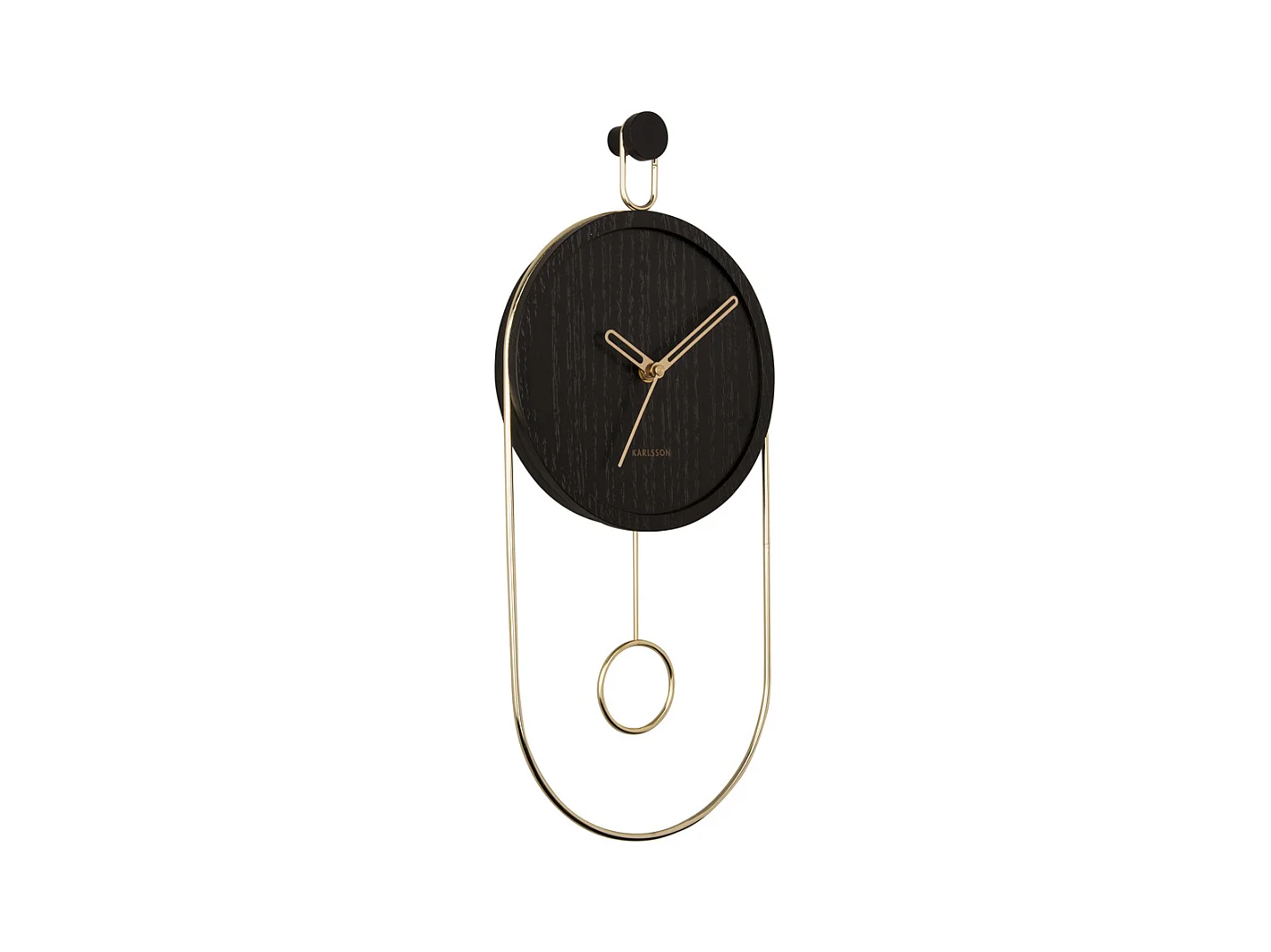 Horloge murale Swing Pendulum - Noir - Ø20cm