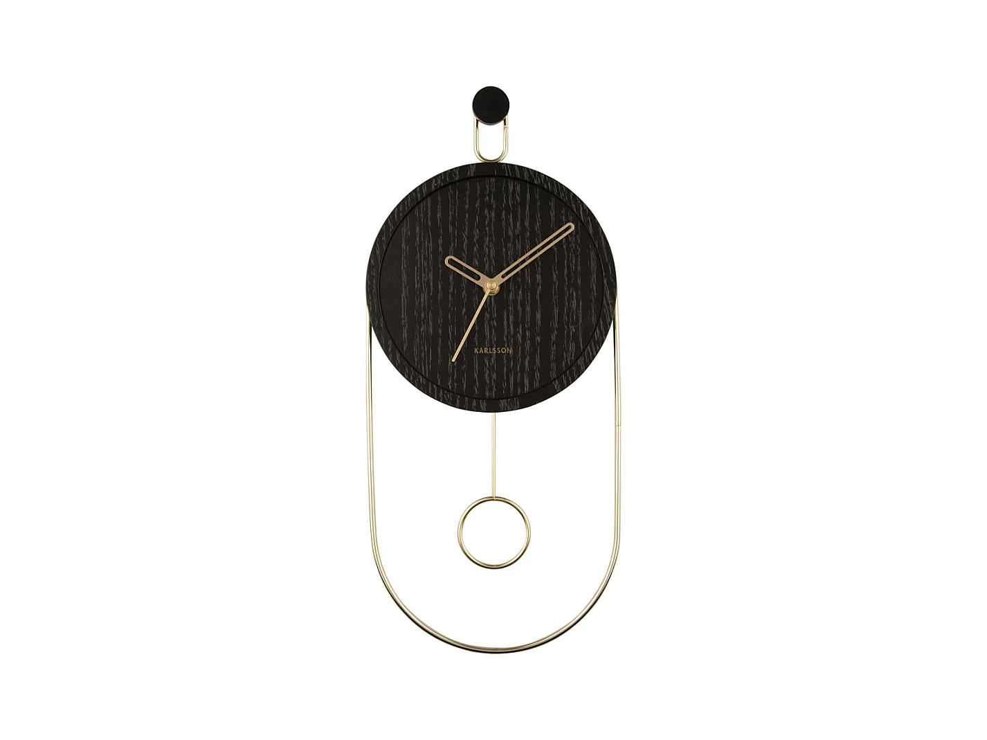 Zegar ścienny Swing Pendulum - Czarny - Ø20cm