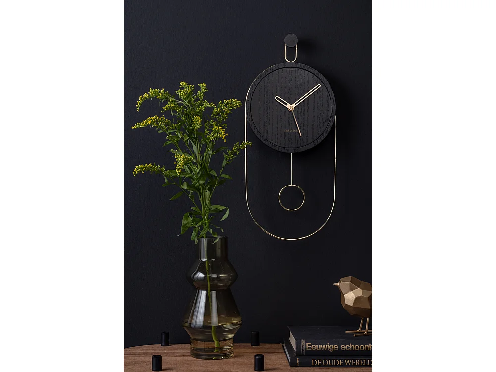 Wanduhr Swing Pendel - Schwarz - Ø20cm