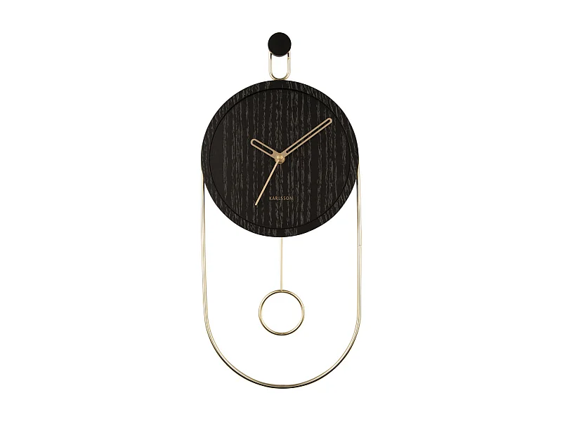 Horloge murale Swing Pendulum - Noir - Ø20cm