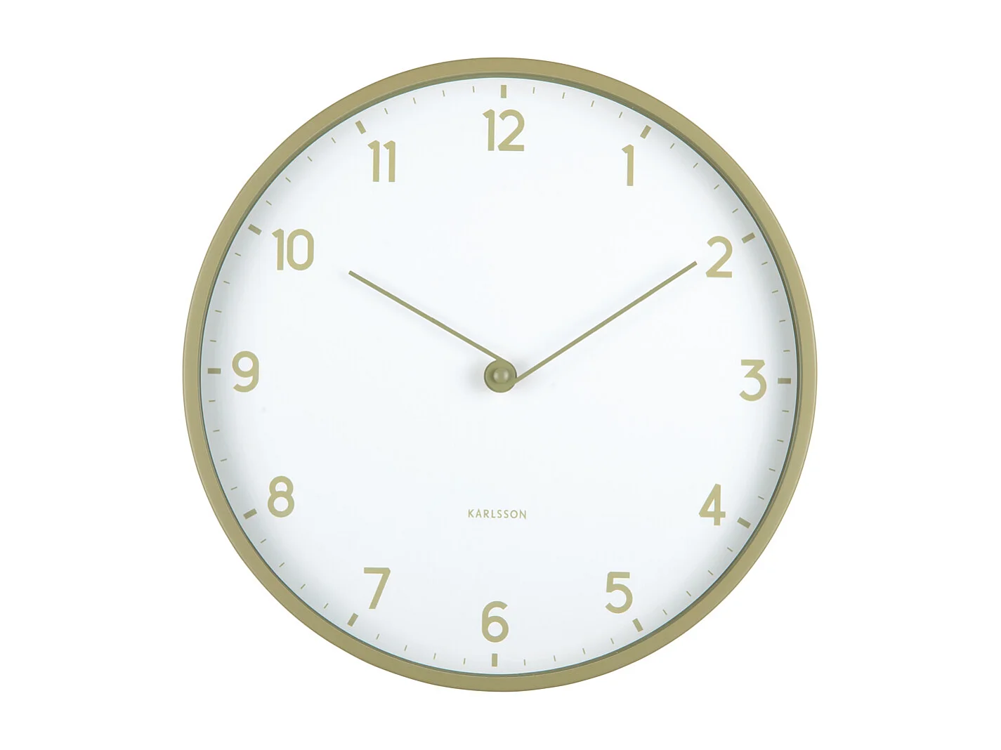 Horloge murale Sencillez - Vert thé - Ø30cm