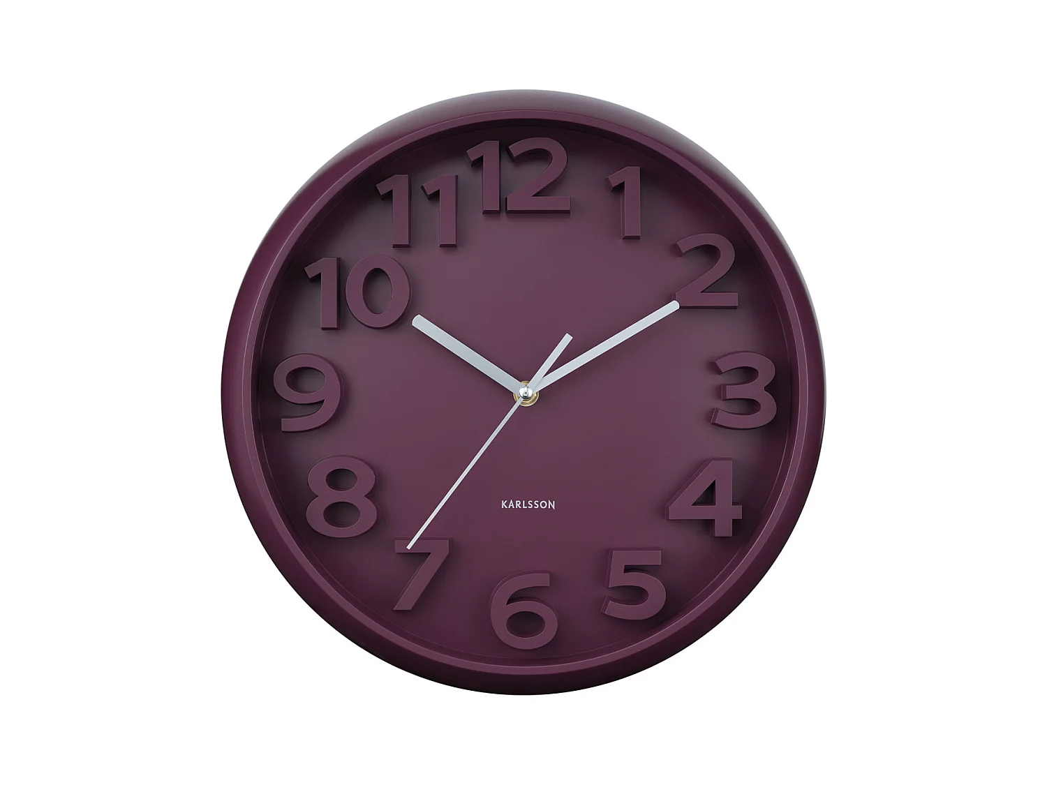 Horloge murale Elevated Classic Numbers - Mauve foncé - Ø33,5 cm