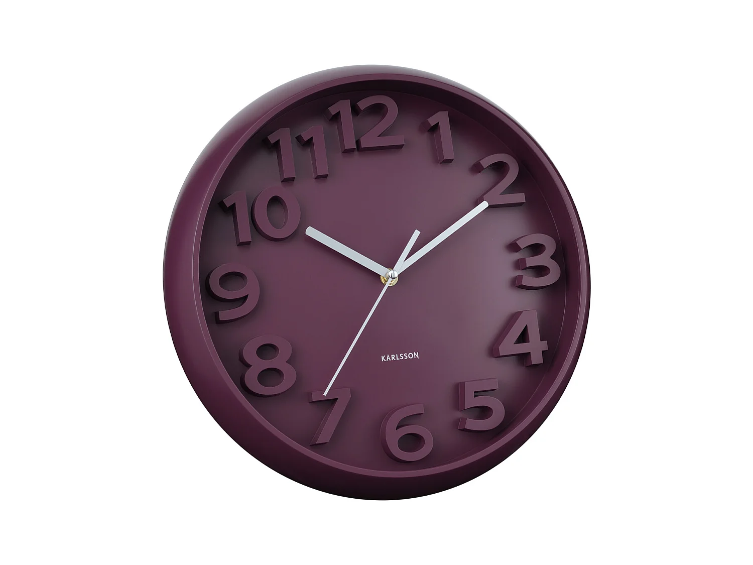 Horloge murale Elevated Classic Numbers - Mauve foncé - Ø33,5 cm