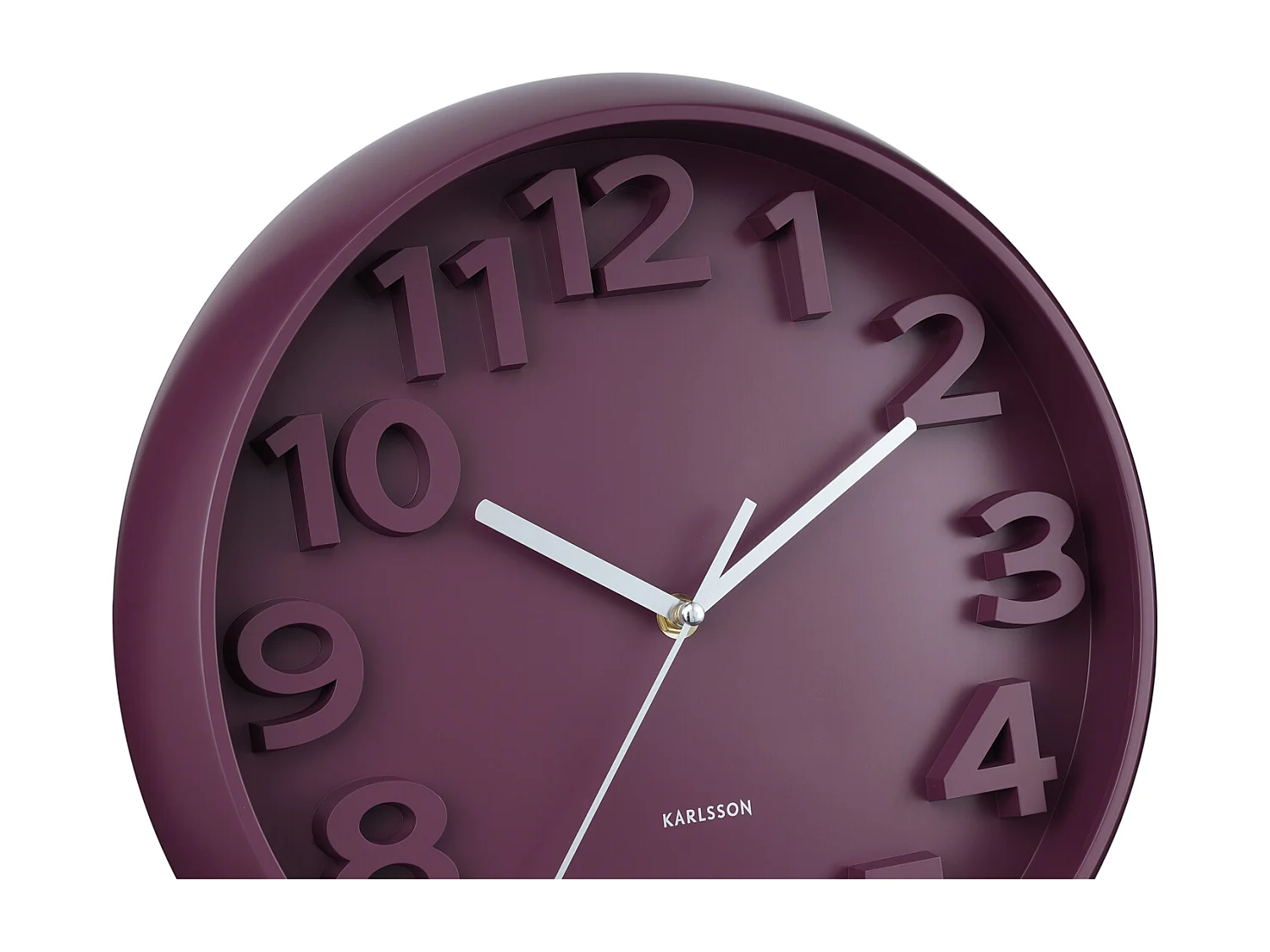 Horloge murale Elevated Classic Numbers - Mauve foncé - Ø33,5 cm