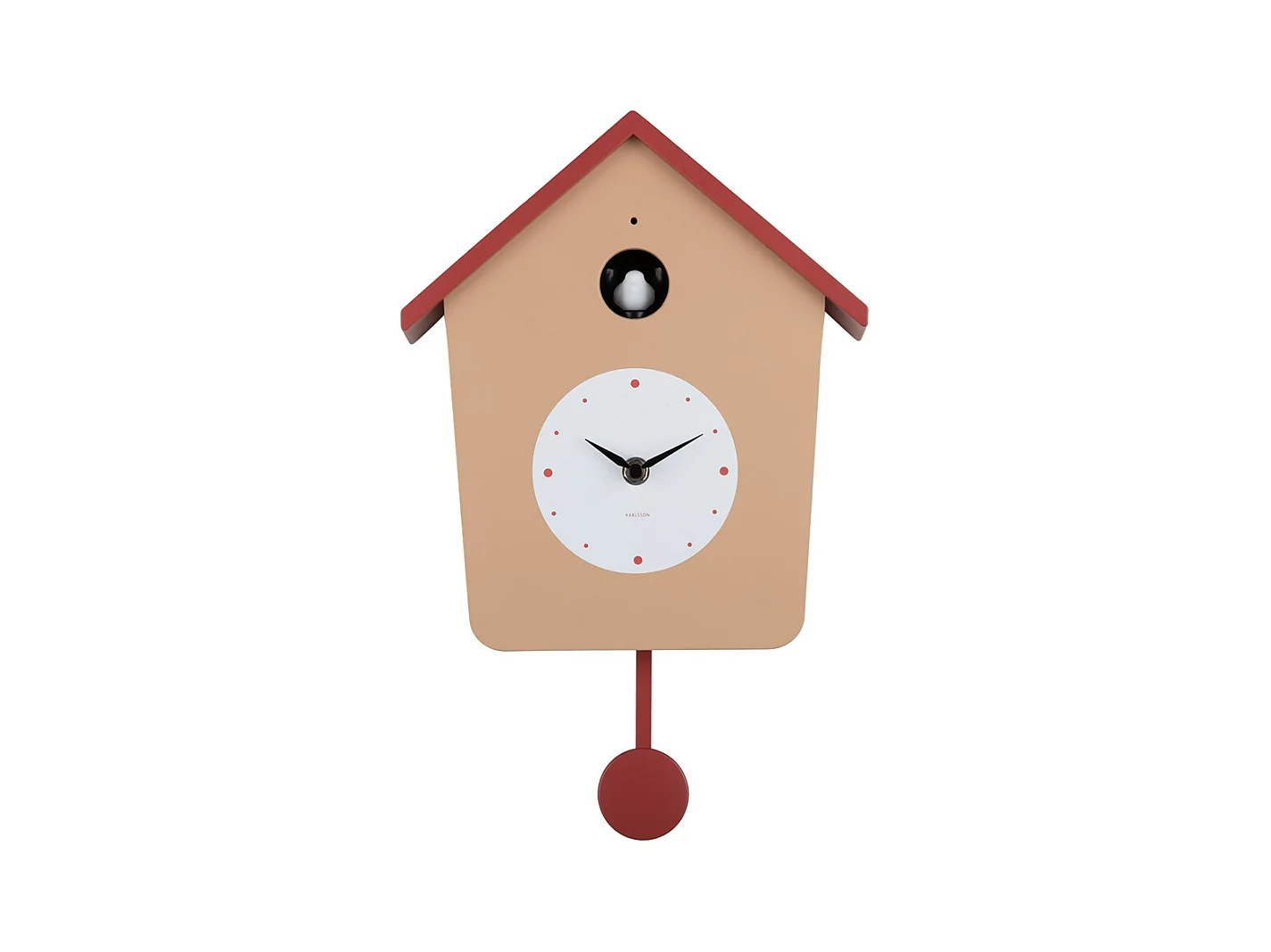 Horloge murale Cuckoo Light - Brun doux et ocre clair