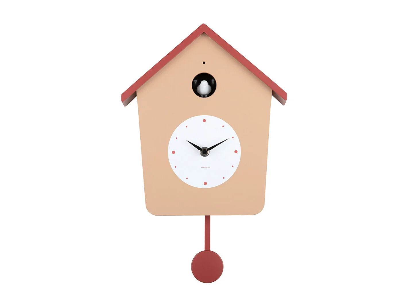 Horloge murale Cuckoo Light - Brun doux et ocre clair