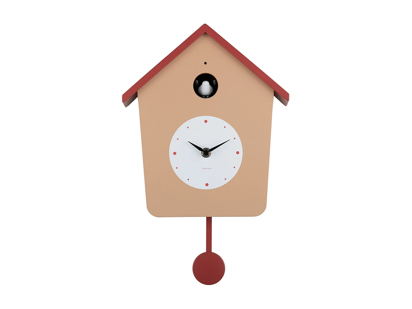 Reloj de pared Cuckoo Light - Marrón suave y ocre ahorro