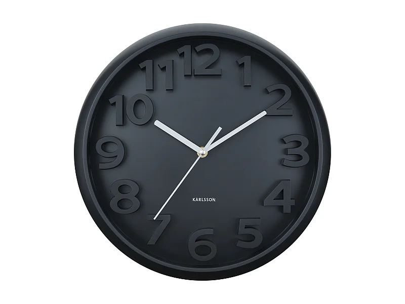 Horloge murale Elevated Classic Numbers - Noir - Ø33,5 cm