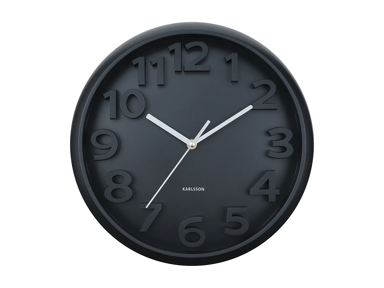 Horloge murale Elevated Classic Numbers - Noir - Ø33,5 cm