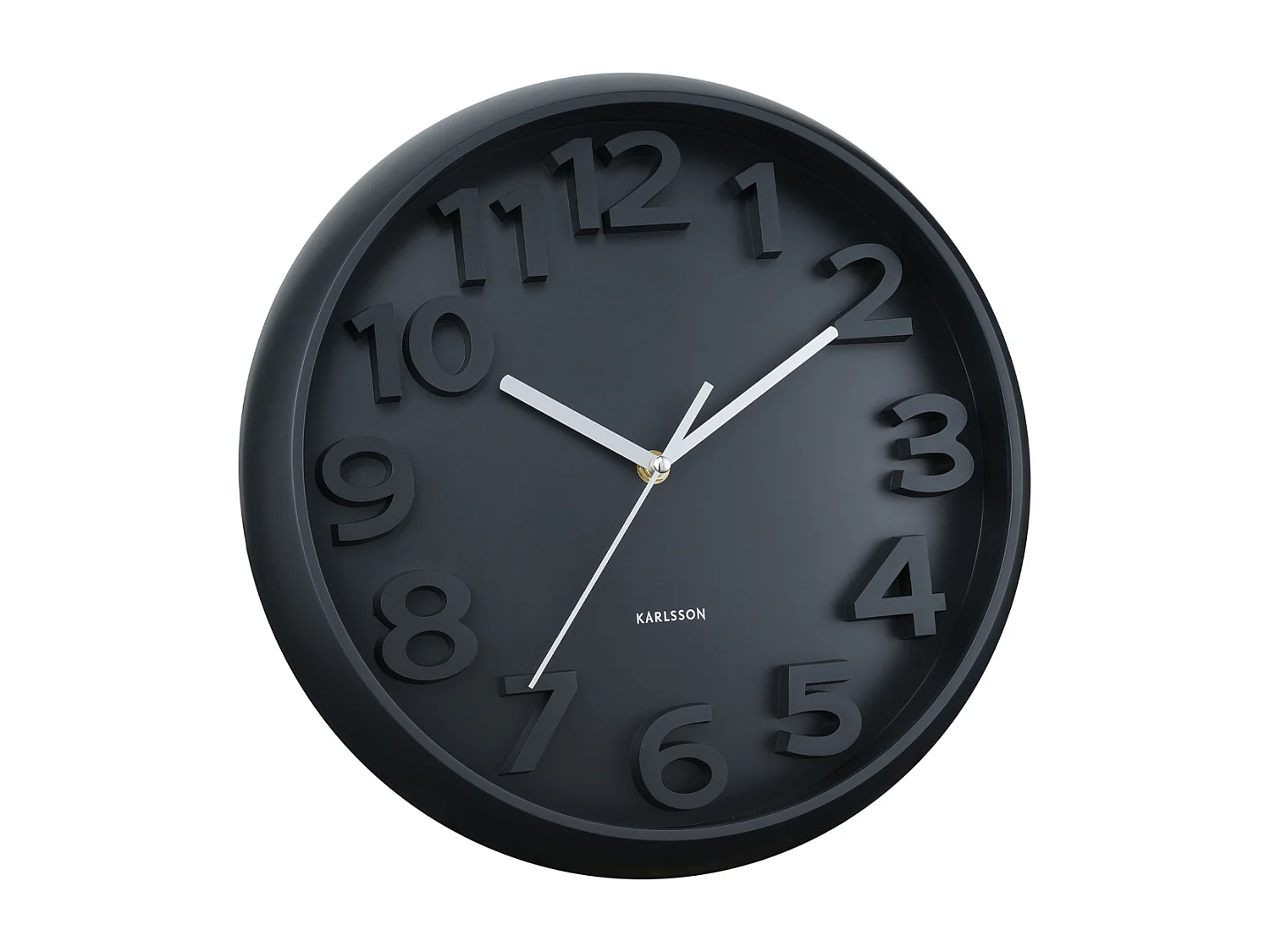 Horloge murale Elevated Classic Numbers - Noir - Ø33,5 cm
