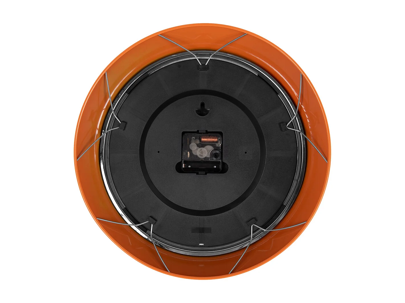 Horloge murale moderne rétro - Orange vif - Ø34 cm