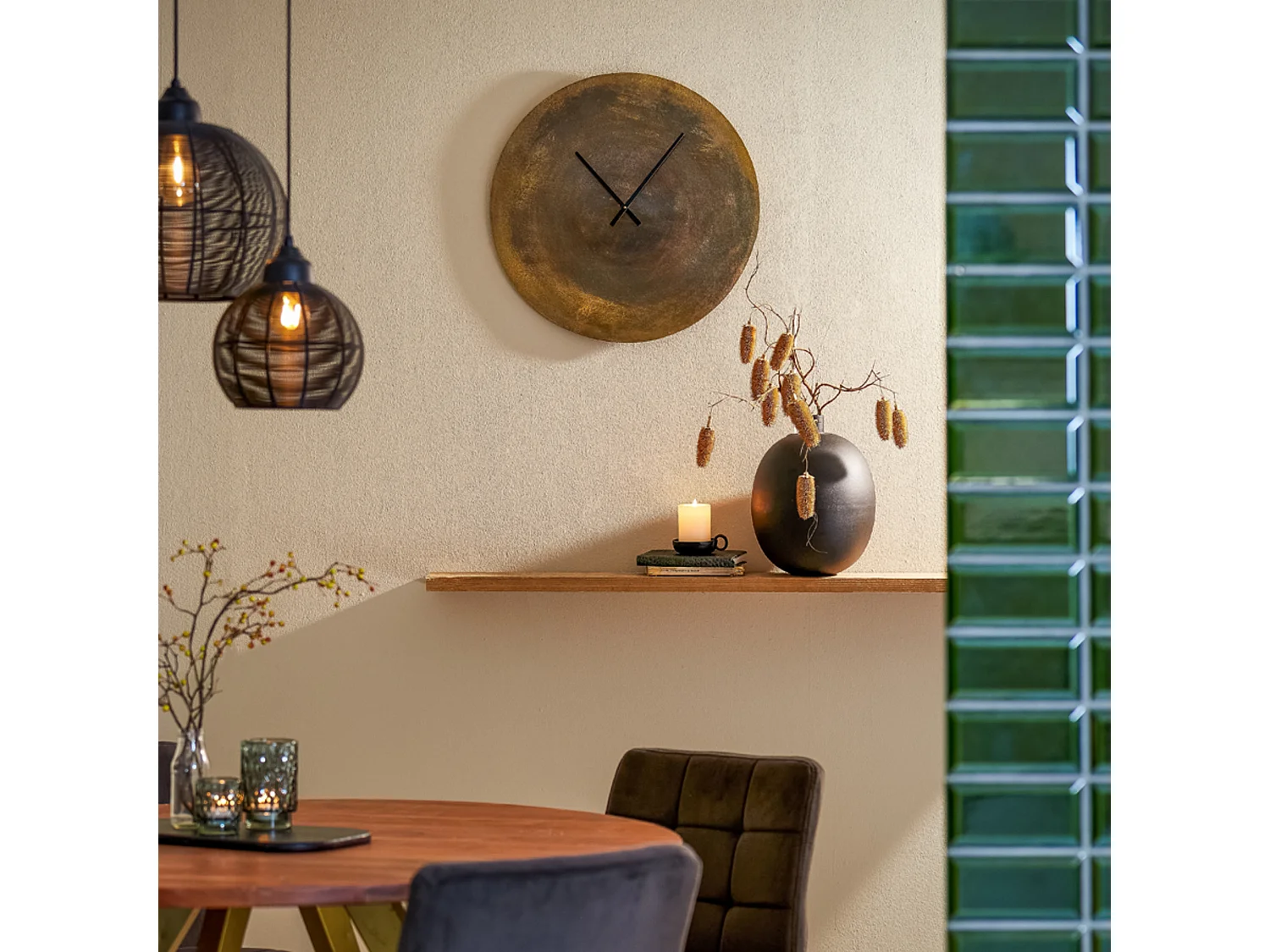 Horloge LICOLA - 74x2x74cm - Bronze