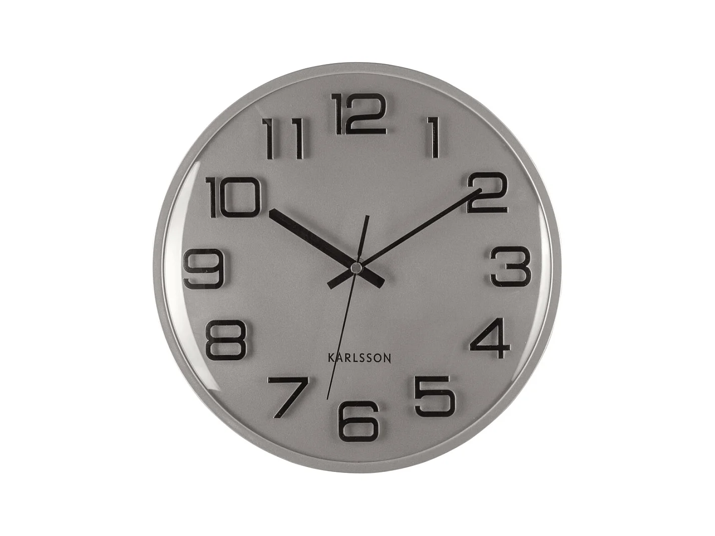 Wanduhr 3D Zahlen - Silber lackiert - Ø30,5cm