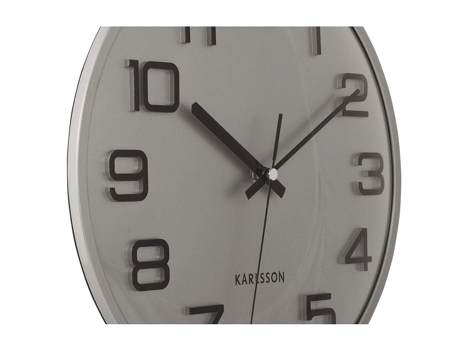 Wanduhr 3D Zahlen - Silber lackiert - Ø30,5cm