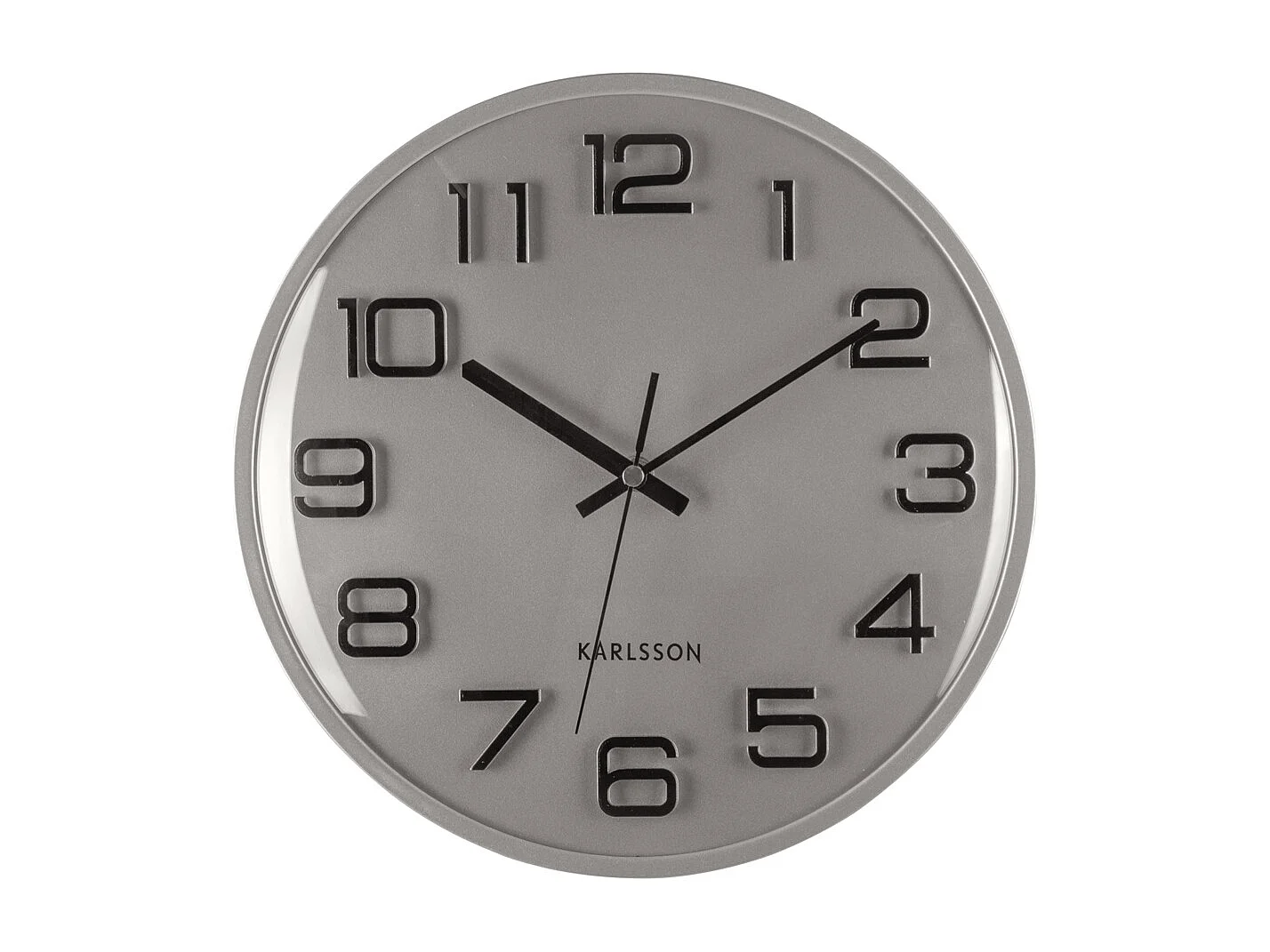 Wandklok 3D Numbers - Silver painted- Ø30,5cm