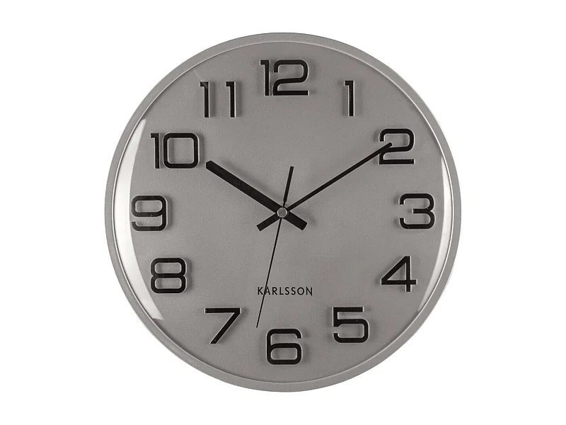 Wanduhr 3D Zahlen - Silber lackiert - Ø30,5cm