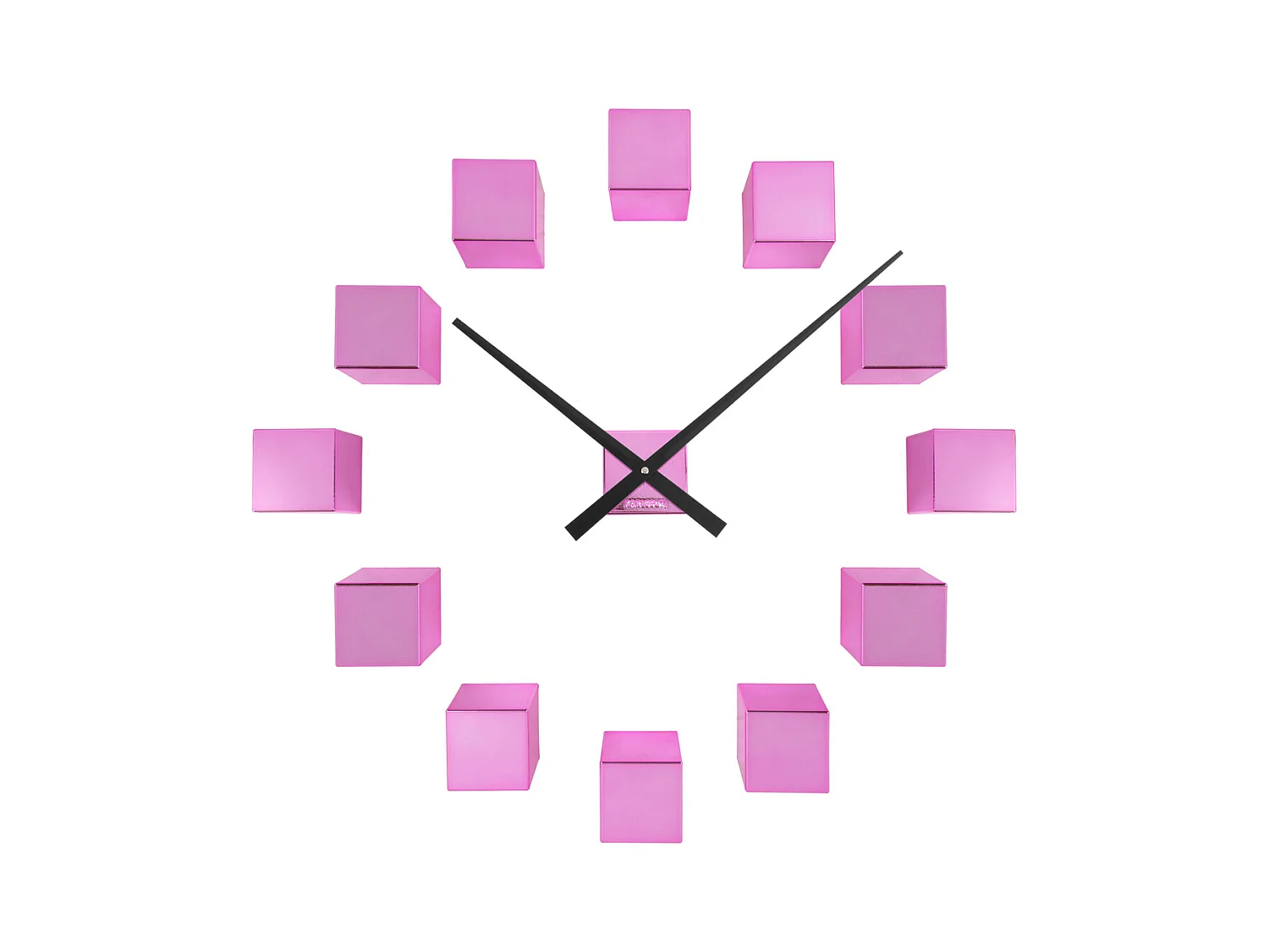 Horloge murale DIY Cubic Metallic - Rose foncé métallisé - Ø40cm