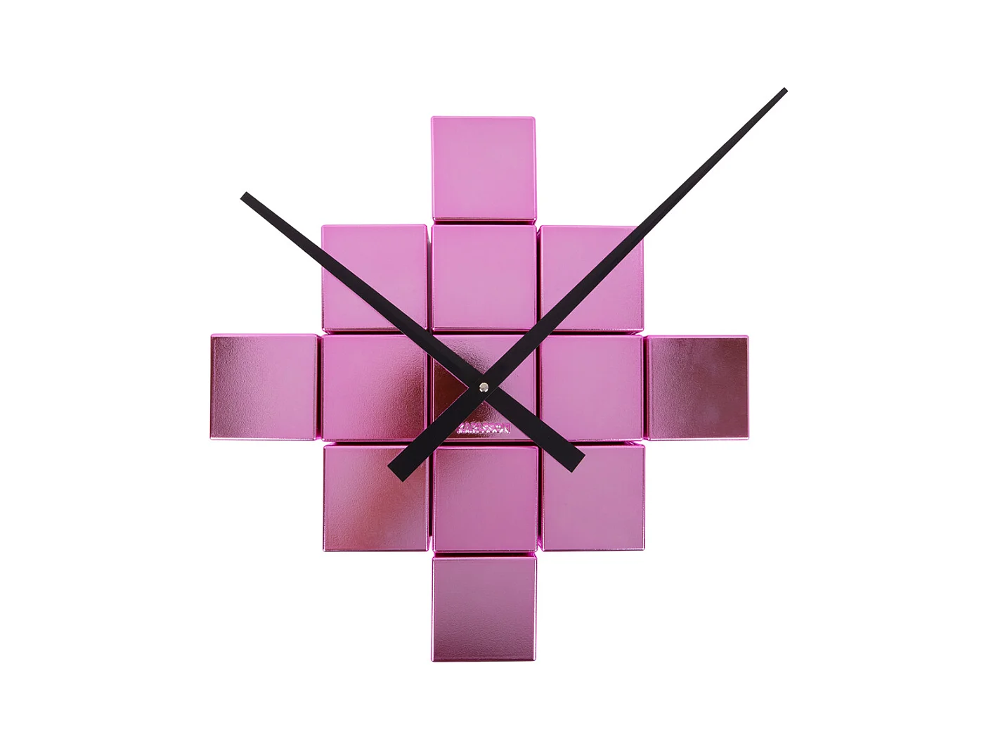 Horloge murale DIY Cubic Metallic - Rose foncé métallisé - Ø40cm