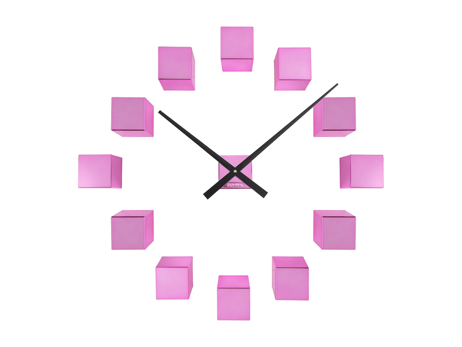 Horloge murale DIY Cubic Metallic - Rose foncé métallisé - Ø40cm