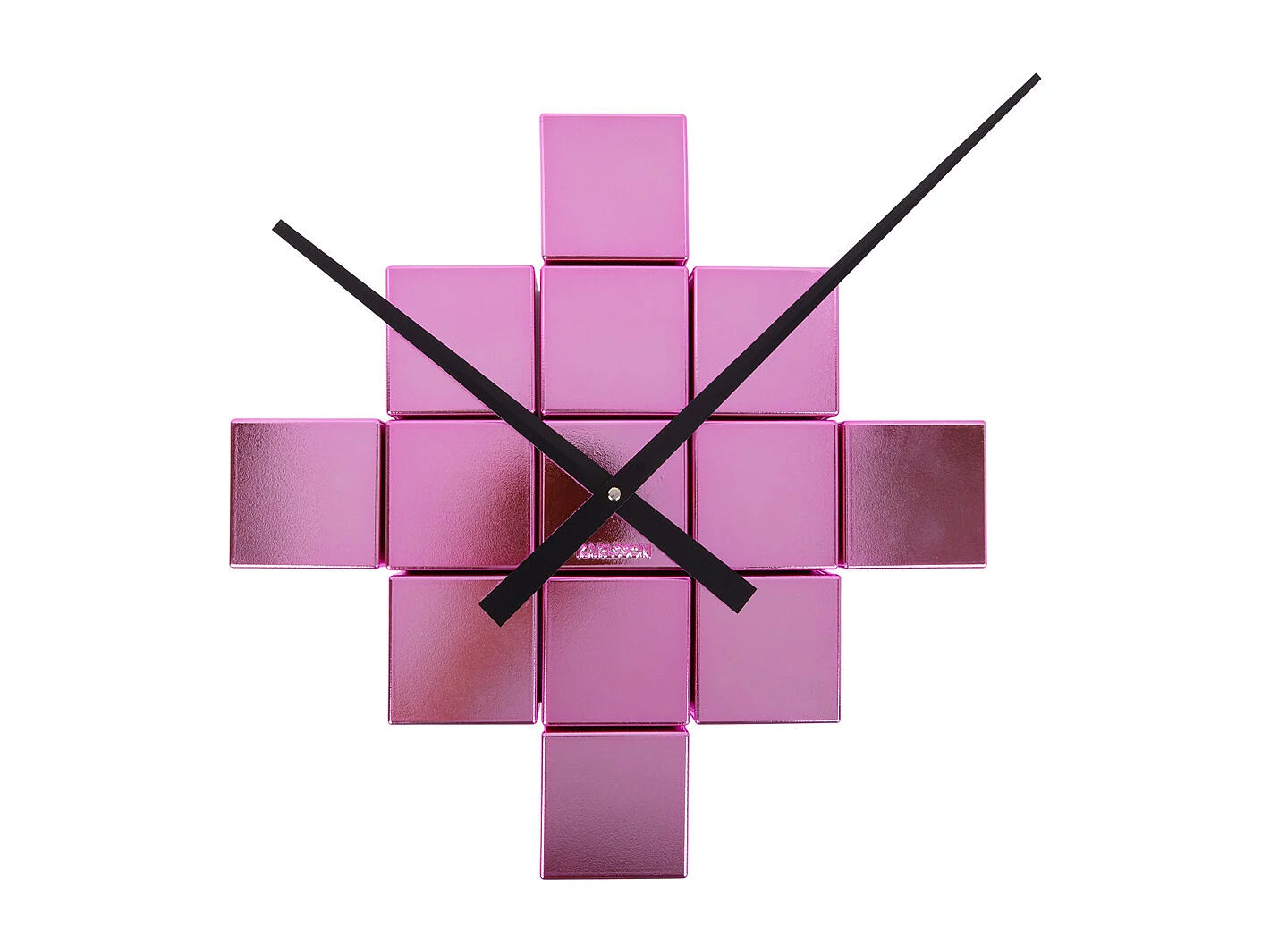 Horloge murale DIY Cubic Metallic - Rose foncé métallisé - Ø40cm
