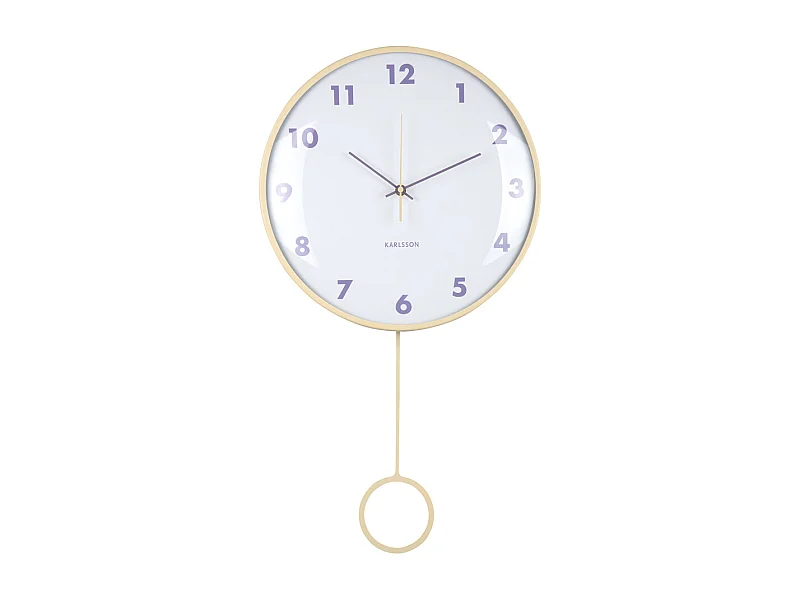 Wandklok Cheeky Dome Pendulum - Zachtgeel