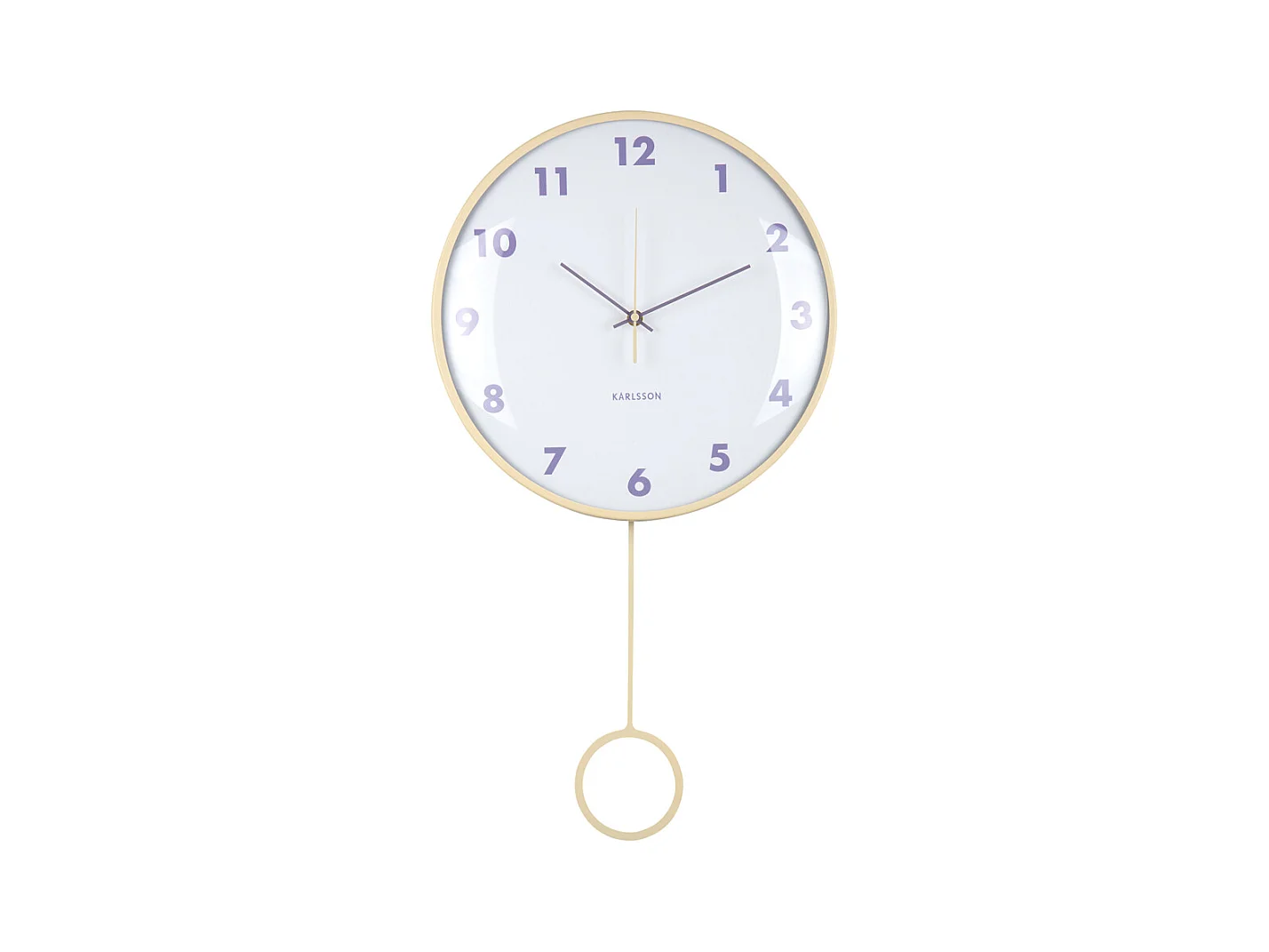 Horloge murale à pendule Cheeky Dome - Jaune doux