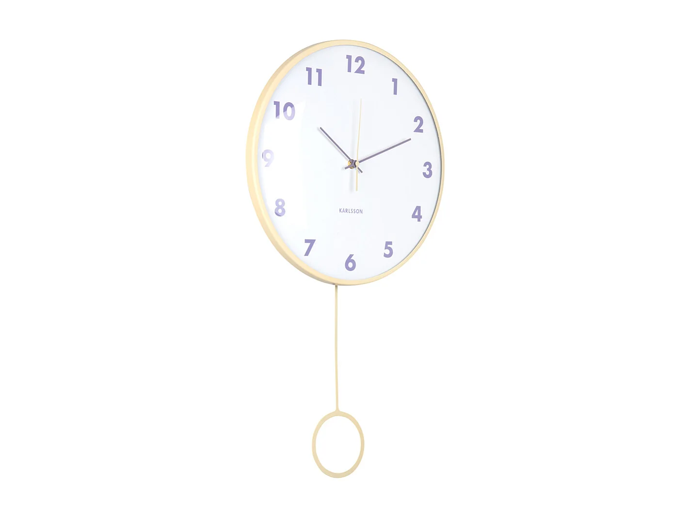 Horloge murale à pendule Cheeky Dome - Jaune doux