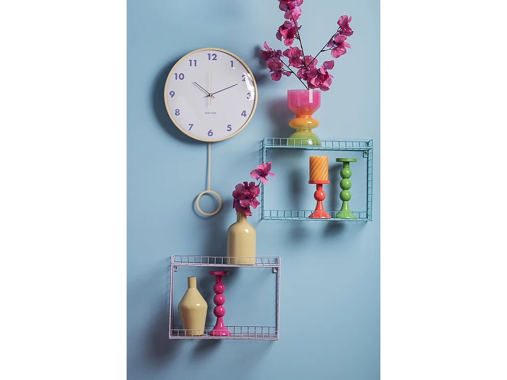 Horloge murale à pendule Cheeky Dome - Jaune doux