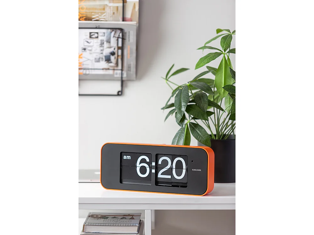 Wandklok Wide Flip - Oranje