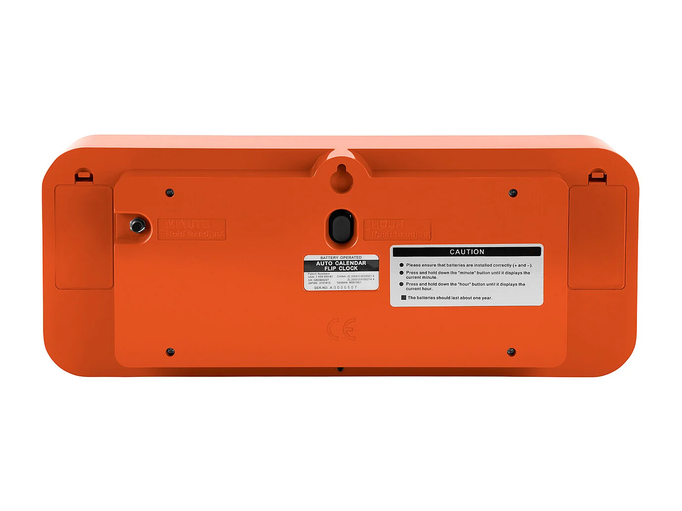 Horloge murale à bascule large - Orange