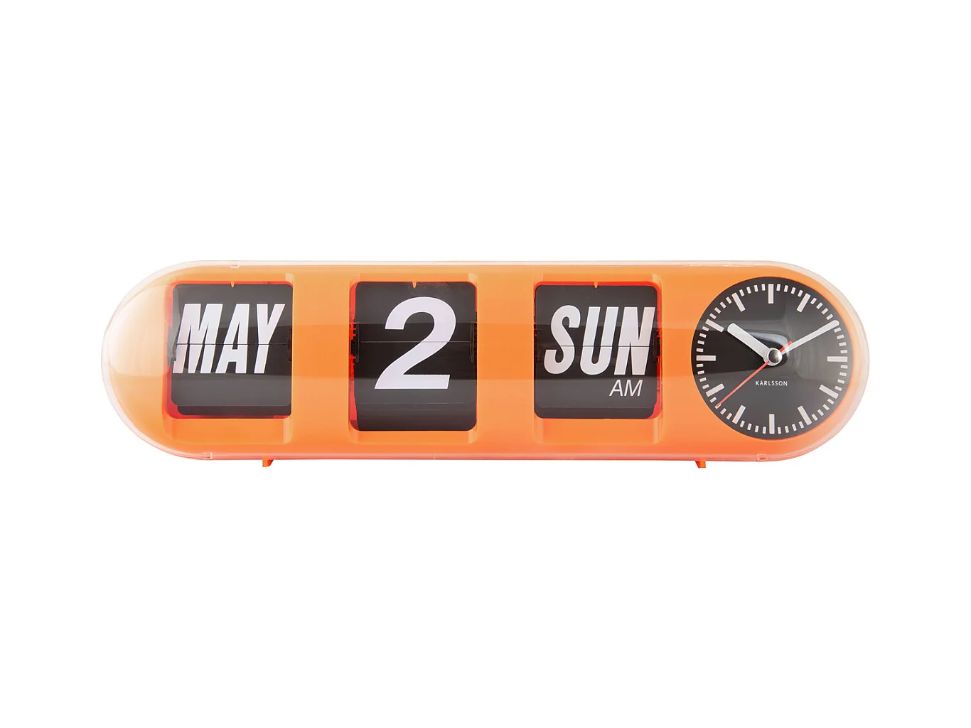 Horloge murale Tube Flip - Orange