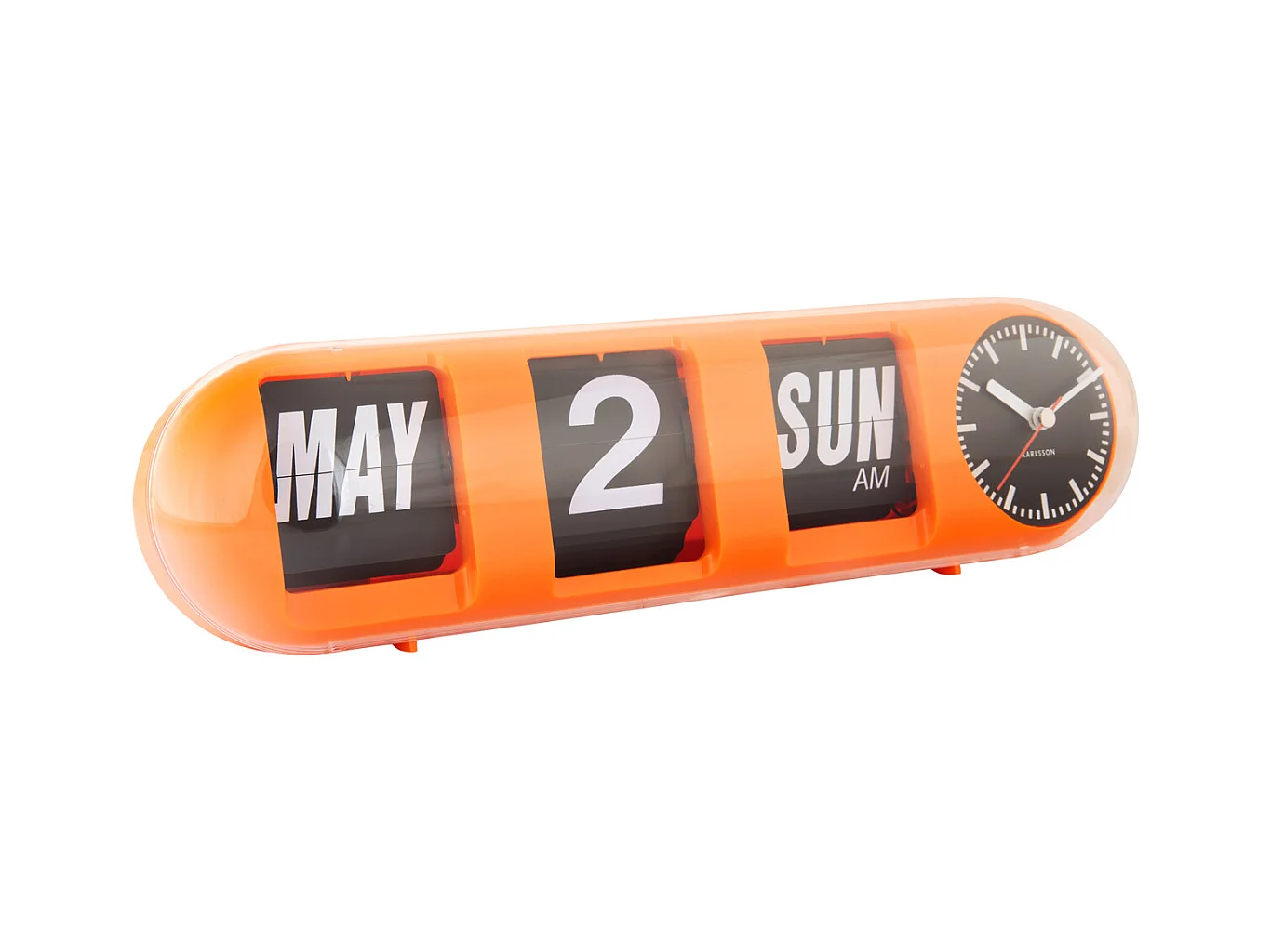 Horloge murale Tube Flip - Orange