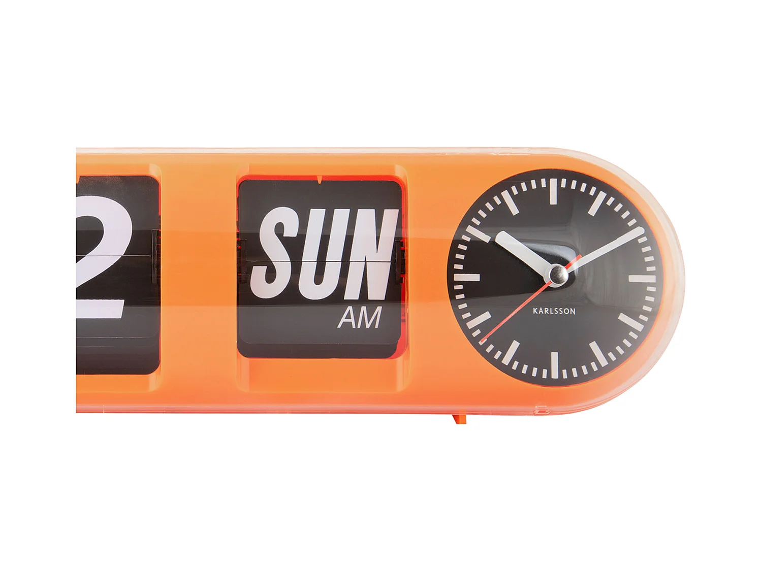 Horloge murale Tube Flip - Orange