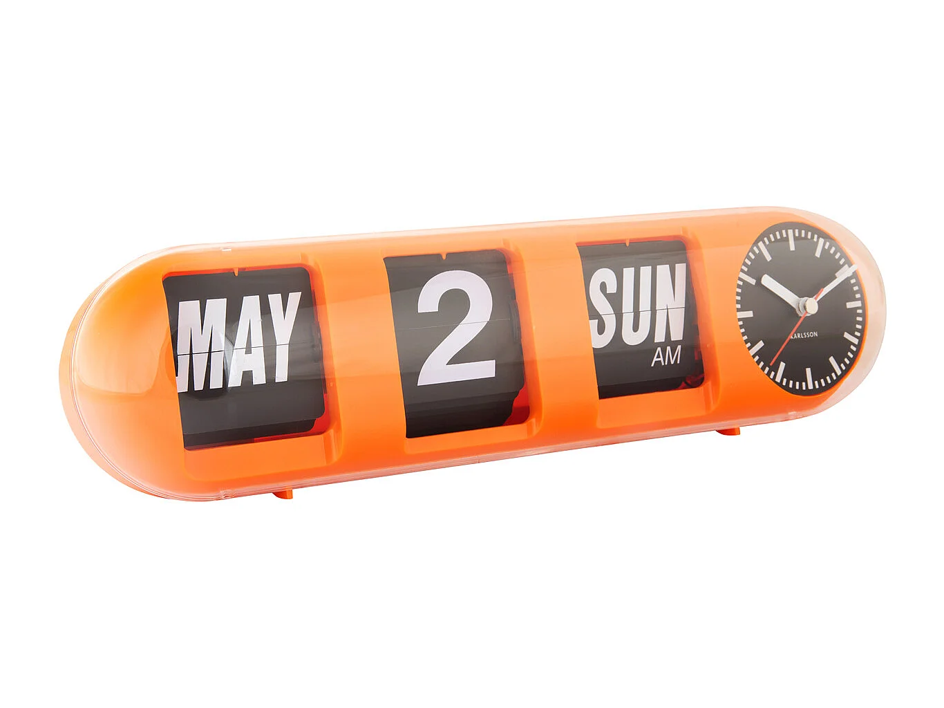 Horloge murale Tube Flip - Orange