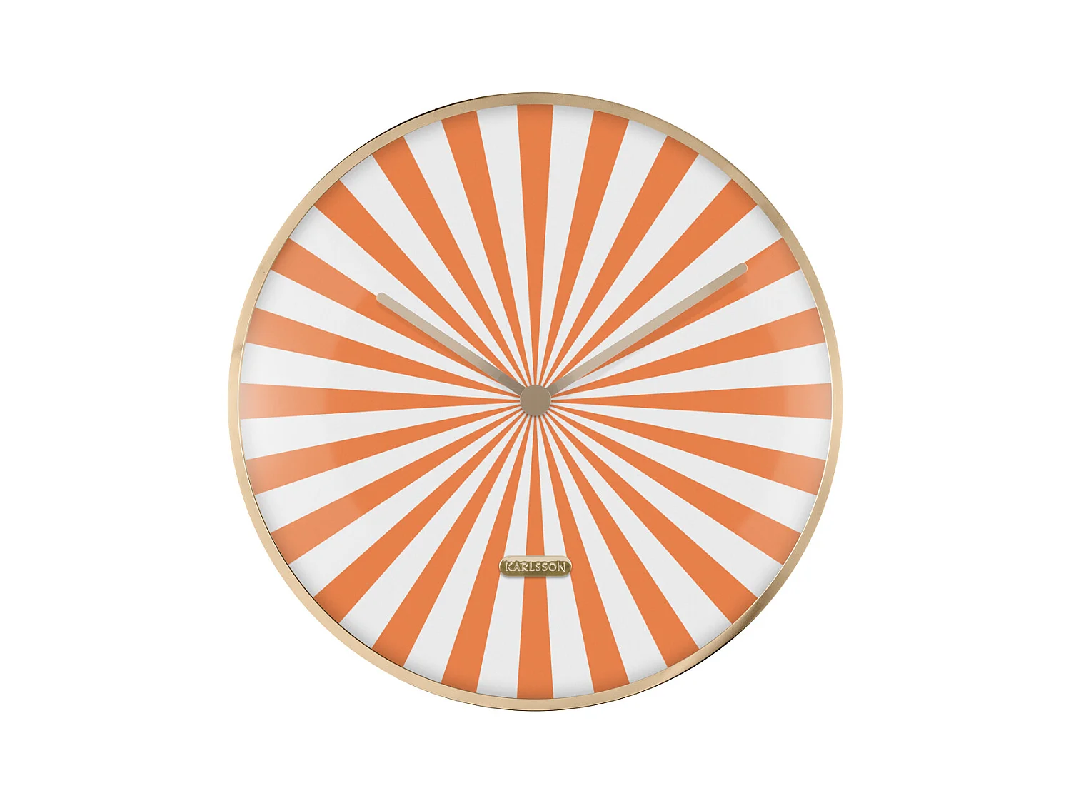 Horloge murale Candy Swirl Dome - Orange vif et blanc - Ø40cm