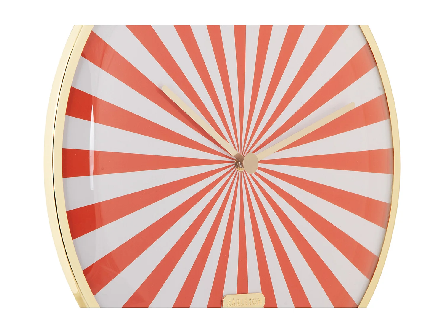 Horloge murale Candy Swirl Dome - Orange vif et blanc - Ø40cm